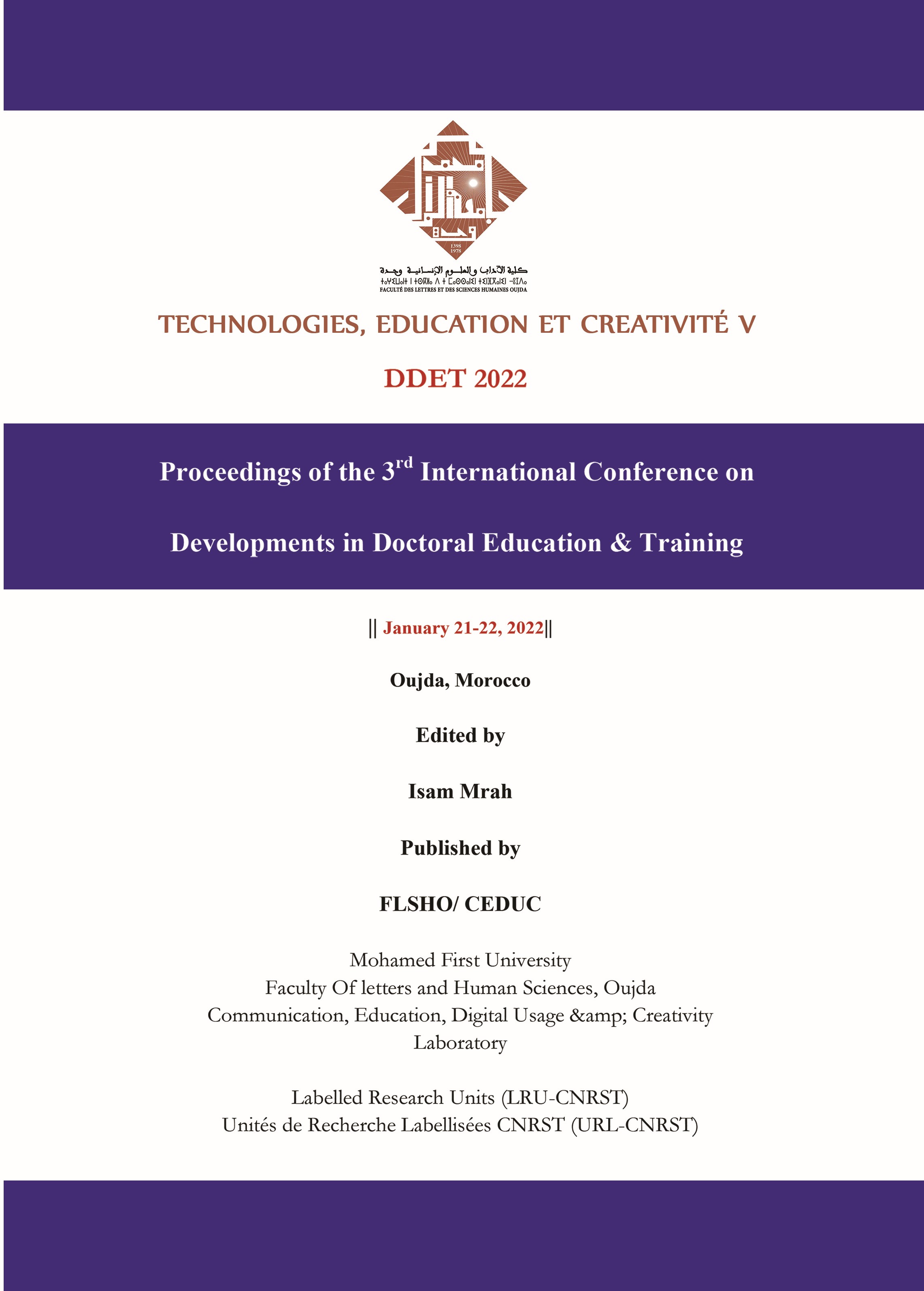 					Afficher No 5 (2022): Proceedings of the 3rd International Conference on Developments in Doctoral Education & Training
				